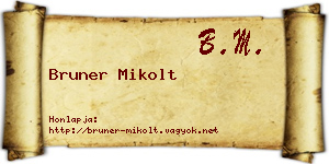 Bruner Mikolt névjegykártya